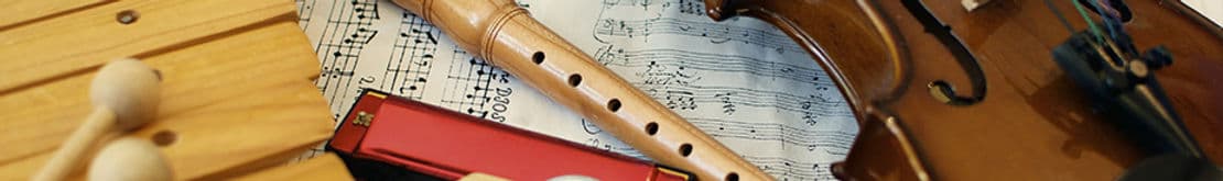 Instruments at Dan's Music Studio in Essex Fells, NJ